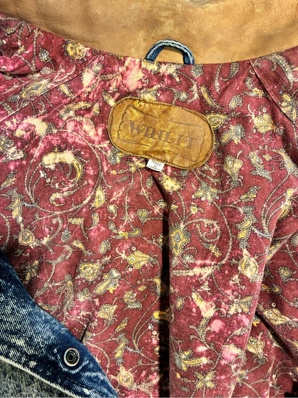 winlit — vintage 80’s acid wash x leopard patchwork denim jacket - Picture 9 of 10